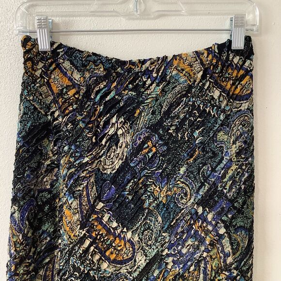 Choices Whimsigoth Boho Hippie Dark Paisley Ruffle Stretchy Midi Fairy Skirt PL - Picture 5 of 12